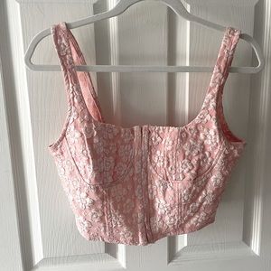 Pink floral corset top
